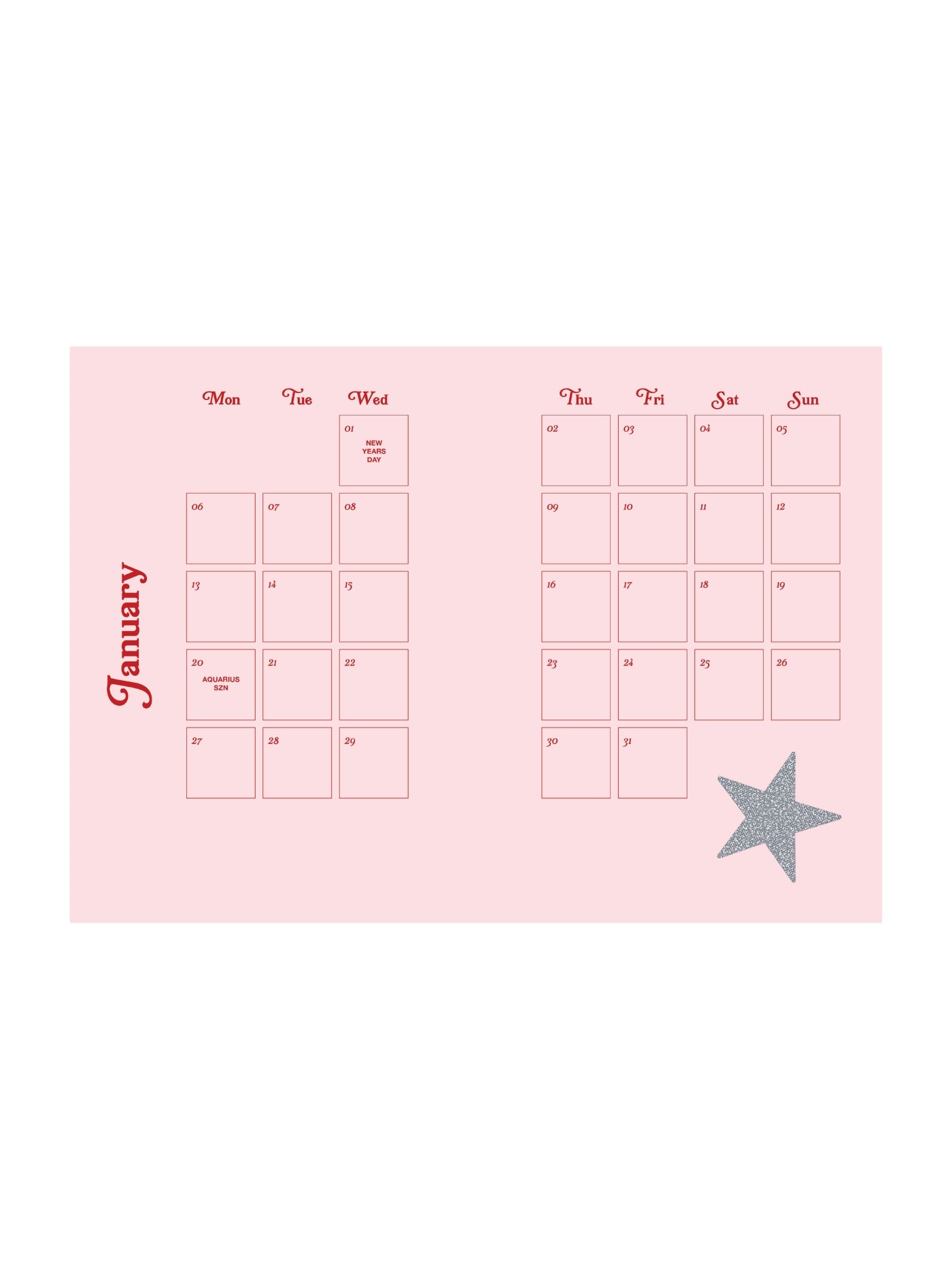 A5 2025 Diary - Weekly View - Blush