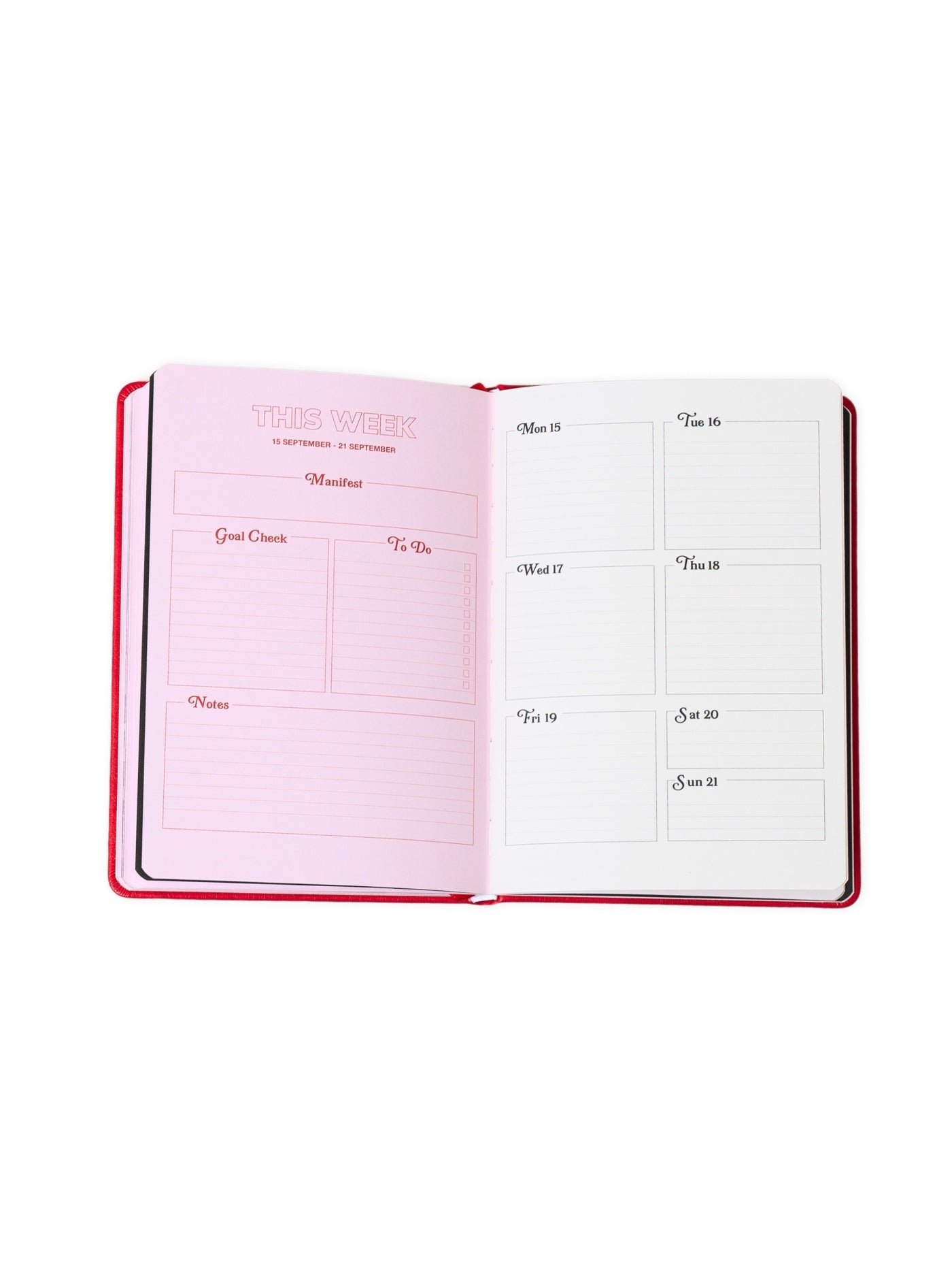 A5 2025 Diary - Weekly View - Blush